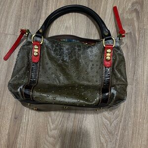 Marino Orlandi Olive and Red Shoulder Bag